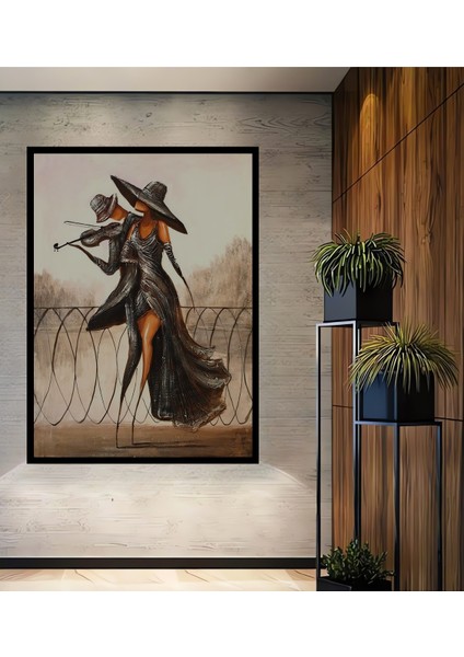 Paris Aşkı Kara Kalem Görünümlü Ahşap Dekoratif Tablo Dikdörtgen Tablo fiyatları