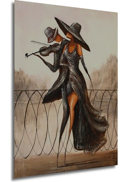 Paris Aşkı Kara Kalem Görünümlü Ahşap Dekoratif Tablo Dikdörtgen Tablo fırsatları