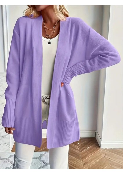 Kadın Uzun Kollu Önü Açık Triko Hırka