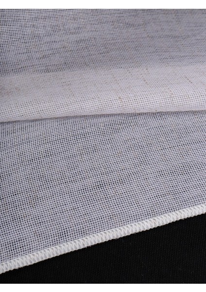 Hazel Ekru-Kahverengi Detaylı Keten Düz Tül Perde Gramajlı (1/2.5 Normal Pile)