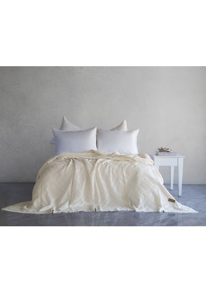 Carro Waffle Yatak Örtüsü - Krem