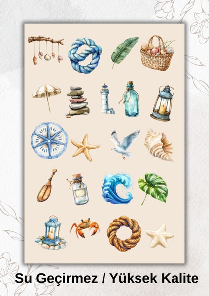 Deniz Malzemeleri Temalı, Sticker Ajanda Bullet Journal YRM0018