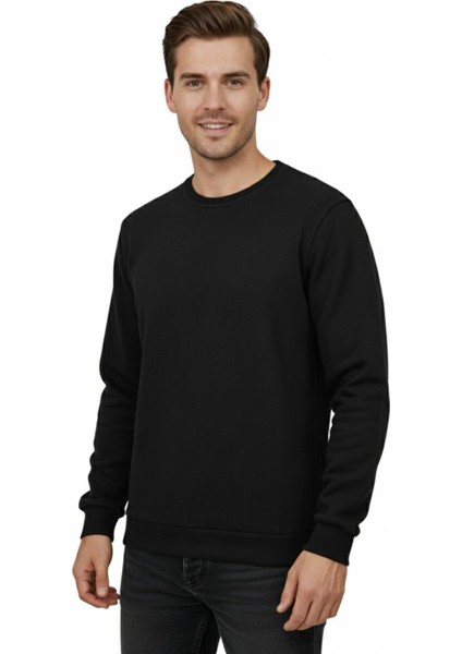 Erkek Büyük Beden Sıfır Yaka Selanik Sweatshirt BGL-ST04871