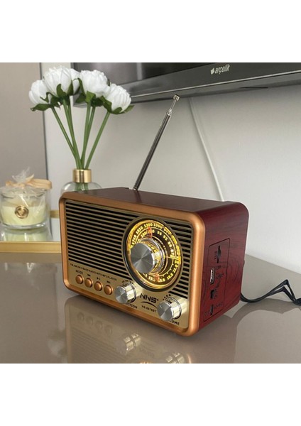 El Fenerli Masaüstü Küçük Nostaljik Radyo Bluetooth Hoparlör