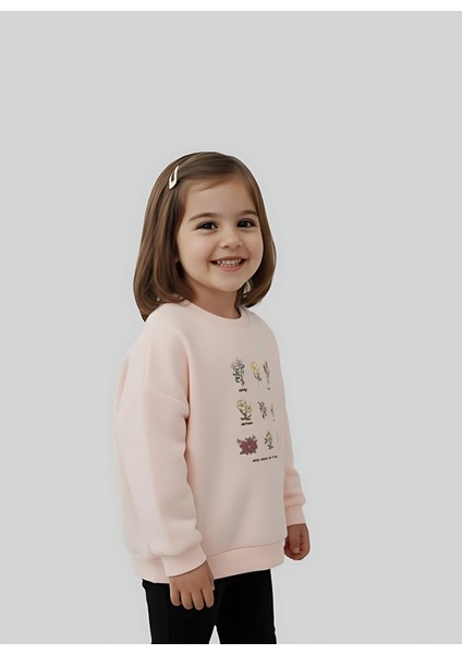 Kız Çocuk Çiçek Nakışlı Sweatshirt fiyatları