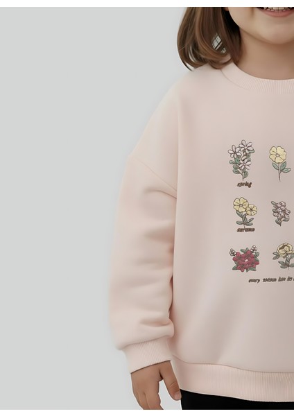 Kız Çocuk Çiçek Nakışlı Sweatshirt fırsatları