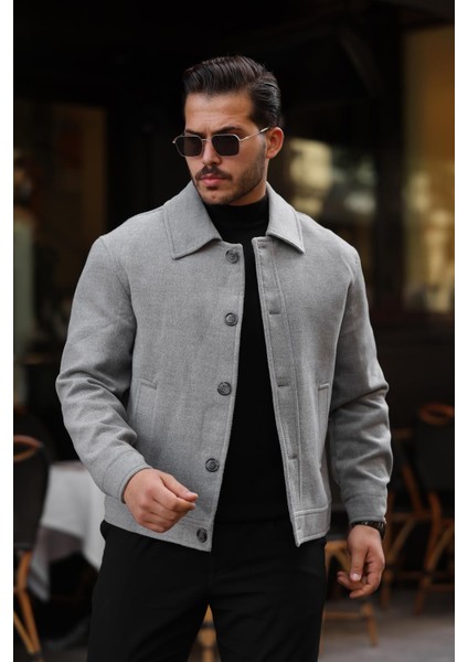 Kaşe Kumaş Düğmeli Ceket