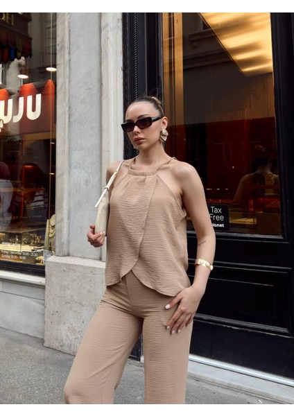 Kruvaze Takım Ayrobin Bej S054 modelleri