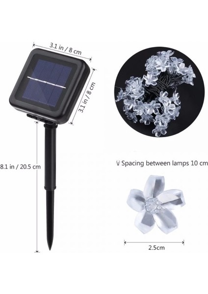 Solar 30 Ledli Çiçekli Günışığı Bahçe Aydınlatma Dekorasyon Güneş Enerjili indirimleri