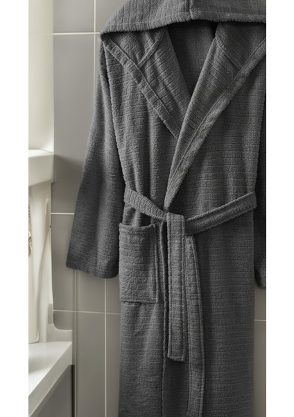 Kapşonlu Bornoz Antrasit S/m fiyatları