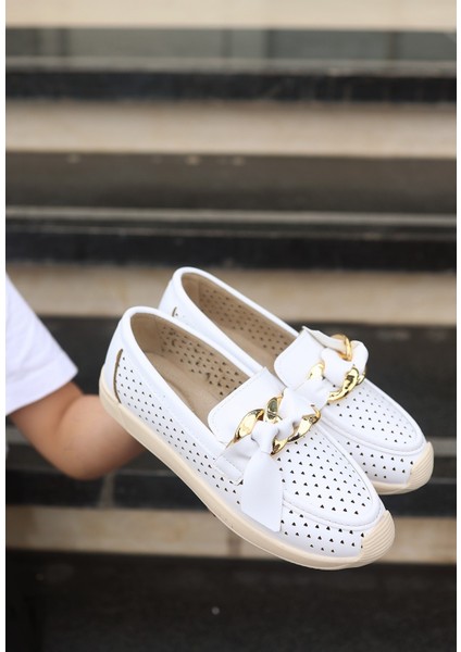 Riwan Beyaz Cilt Babet Ayakkabı - Lisinya fiyatları