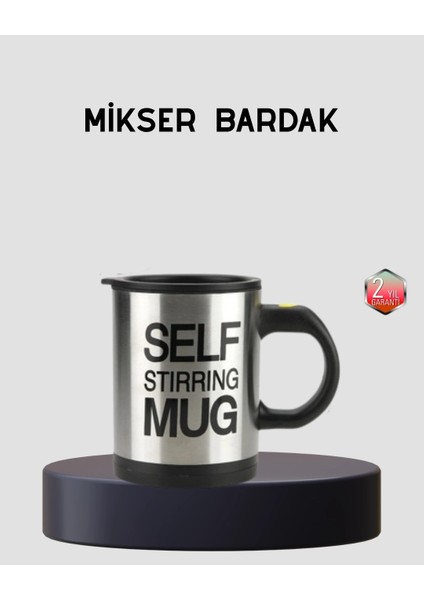 Buğz Otomatik Karıştıran Akıllı Kupa – Paslanmaz Çelik, Isı Korumalı