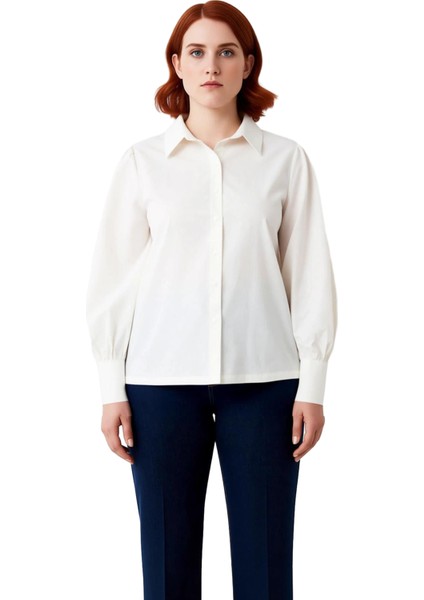 Kadın Balon Kol Regular Fit Pamuklu Gömlek Fonksiyonel Dayanıklı Kaliteli Konforlu Estetik fırsatları