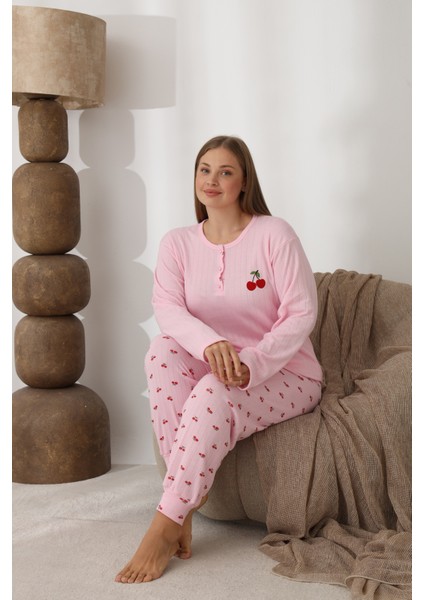Şardonlu Interlok Kumaş Büyük Beden Kışlık Kadın Pijama Takımı 1250 fırsatları