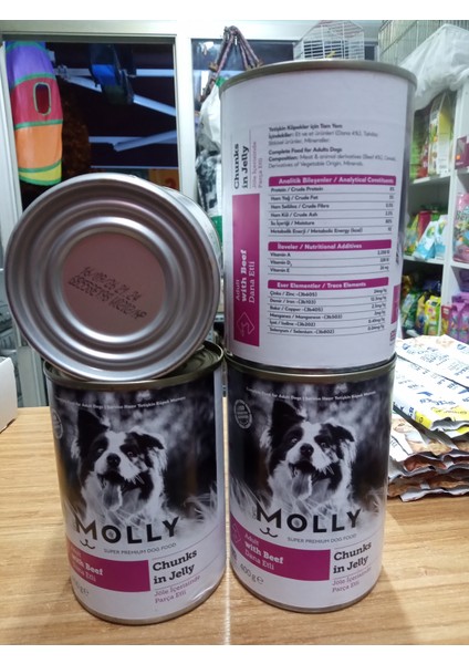 Jöleli Dana Etli 400 gr Yetişkin Köpek Konserve 4 Adet+Köpekler Için Tüy Sağlığı Multivitamin Damlası