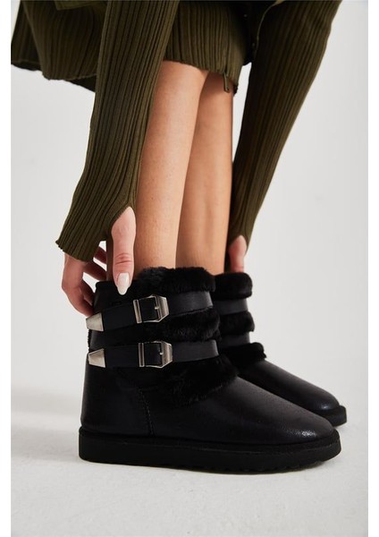 Kadın Çift Tokalı Kürklü Kısa Bot fırsatları