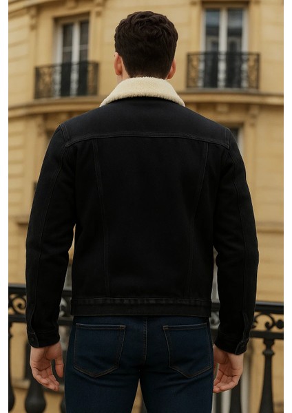 Erkek Kışlık Günlük Içi Peluş Kürk Siyah Kot Ceket indirimleri