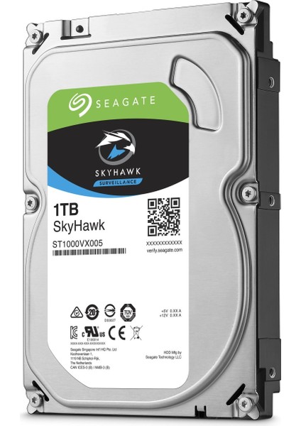 1 Tb Seagate Skyhawk 3,5" 64MB 5900RPM (ST1000VX005) 7/24 Güvenlik Diski modelleri