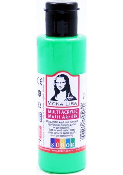 Monalisa Multi Akrilik 70 ml Fosforlu Yeşil(12 Li Paket)