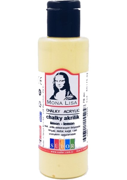 Monalisa Akrilik Boya Chalky 70 ml Limon SD170-02 (12 Adet)