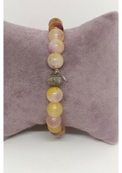 Gümüş Aksesuarlı Sitrin Doğal Taşlı Bileklik modelleri