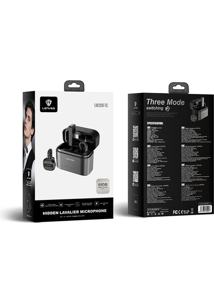 LM209 Type-C Portlu Kablosuz Yaka Mikrofonu Siyah