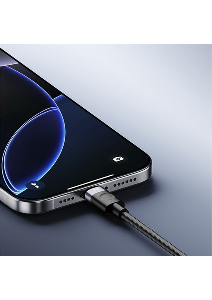 RS50L Usb-A To Lightning Örgü Tasarımlı Hızlı Şarj Özellikli Data ve Şarj Kablosu 1m Siyah indirimleri