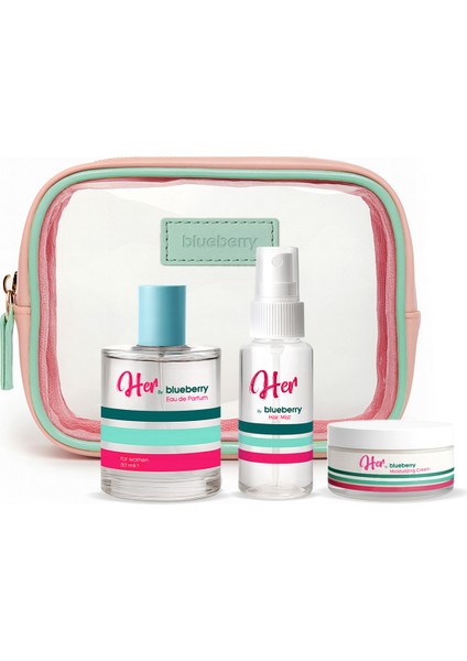 Her Signature Trio 3 Lü Kadın Çantalı Set – Parfüm, Hair Mist ve El Kremi
