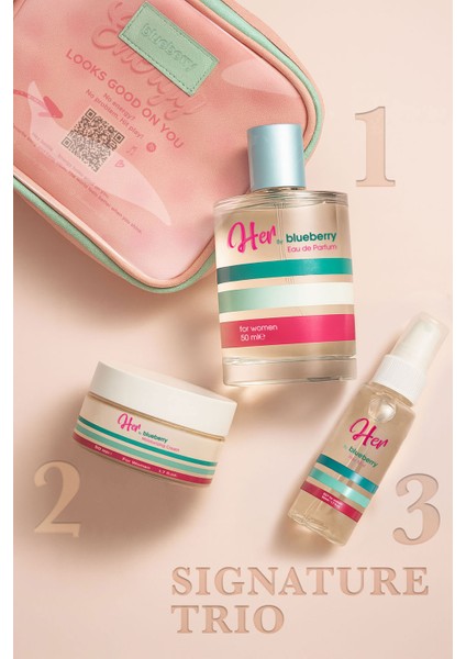 Her Signature Trio 3 Lü Kadın Çantalı Set – Parfüm, Hair Mist ve El Kremi modelleri