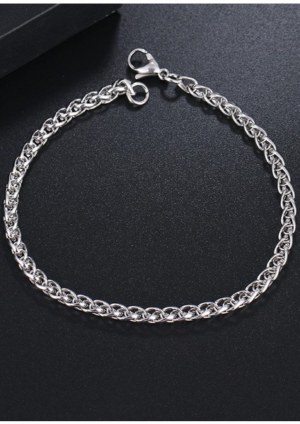 Örgü Model Paslanmaz Çelik Bileklik Unisex Erkek Bayan Zincir Künye ACB01-2 indirimleri