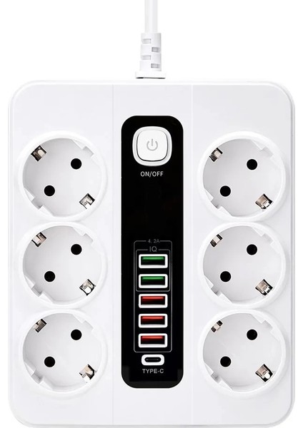 HP-H04 3000W 10AMPER 6’lı 2metre Uzatma Kablolu Çoklu Termal Akım Priz modelleri