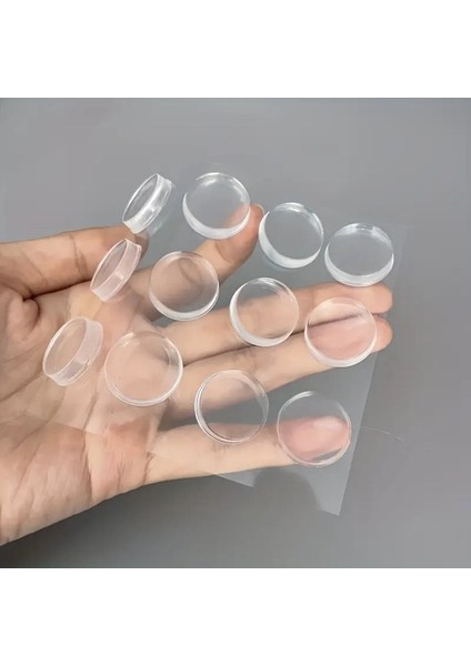 Mobilya Dolap Kapağı Ses Önleyici Cam Kesme Tahtası Ayağı Şeffaf Yapışkanlı Stoper Ayak 42 Adet