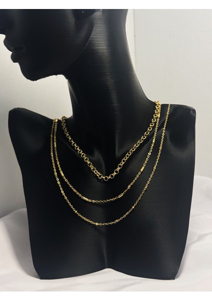 Altın Akış 3 Sıra Kolye indirimleri