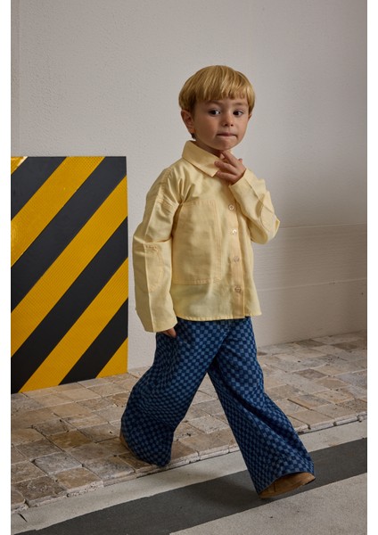 Kanguru Cepli Oversize Gömlek Sarı fırsatları