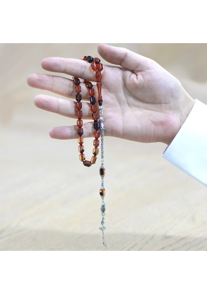 Kararmaz Metal Arnavut Püsküllü Uçlu Kapsül Kesim Sarı Siyah Ateş Kehribar Tesbih modelleri