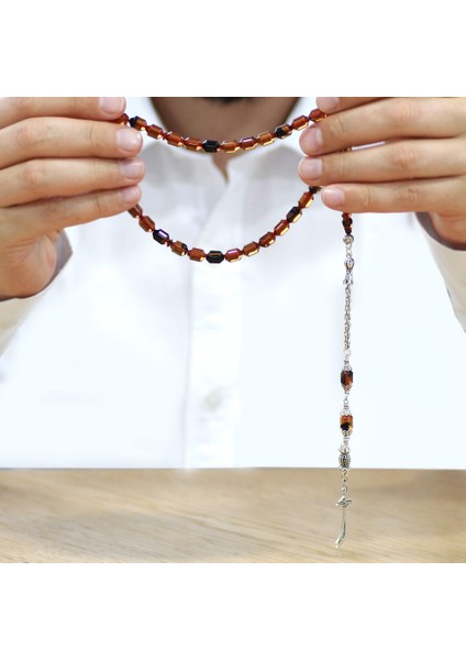 Kararmaz Metal Arnavut Püsküllü Uçlu Kapsül Kesim Sarı Siyah Ateş Kehribar Tesbih fırsatları