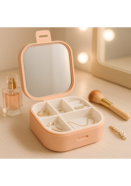 Makyaj Aynalı Takı ve Aksesuar Kutusu | Taşınabilir Organizer Kutu fiyatları