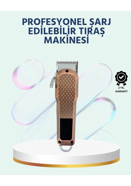 Buğz Şarjlı Saç Kesme Makinesi – Type-C Girişli, LCD Ekranlı ve Sessiz Motor