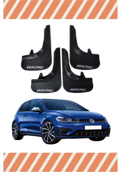 Volswagen Golf 7 Racing Yazılı 4'lü Tozluk Çamurluk Paçalık