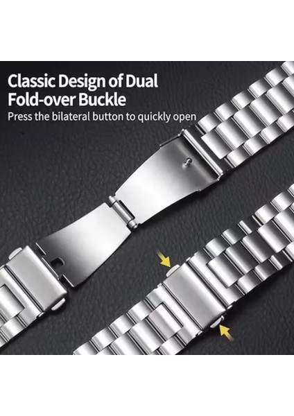 Huawei Watch Gt 6 41 mm Uyumlu Metal Baklalı Kordon Gt6 41MM Stainless Steel 18MM Klasik Kayış fırsatları