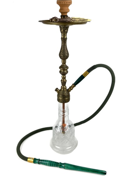 Elmas Nargile Pirinç Tuğra Işleme Nargile Takımı