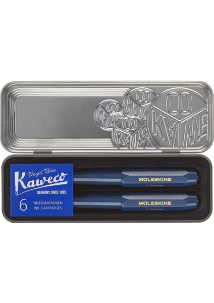 x Kaweco Dolma Kalem ve Tükenmez Kalem Seti Mavi