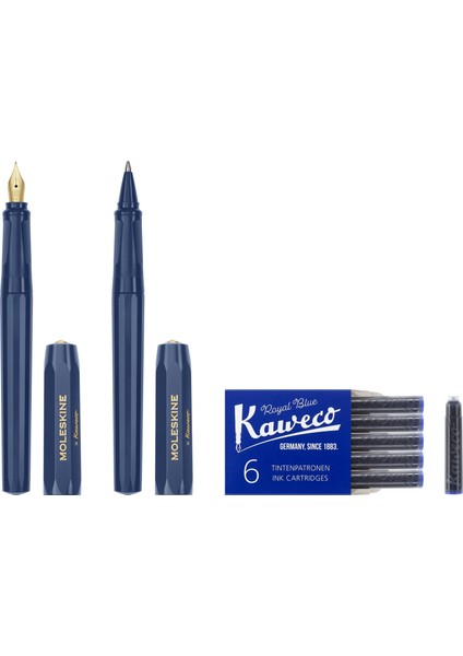 x Kaweco Dolma Kalem ve Tükenmez Kalem Seti Mavi fiyatları
