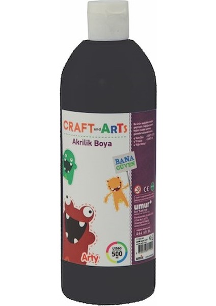 Craft And Arts Akrilik Boya 500 ml Siyah