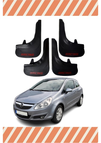 Opel Corsa D-E 2007-2014 Racing Yazılı 4'lü Tozluk Çamurluk Paçalık
