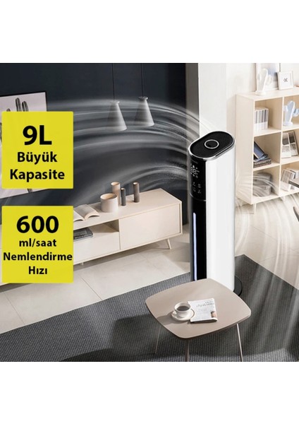 Tüm Ev Için 9 Litre Büyük Boy Hava Nemlendirici Humidifer Bebek ve Çocuklar Için Uv Karbon Hava Temizleme