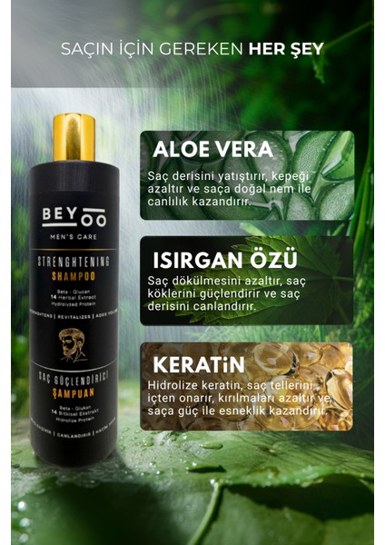 Erkekler Için Saç Güçlendirici ve Dökülme Karşıtı Profesyonel Şampuan 200 ml - Biotin & Keratin fiyatları