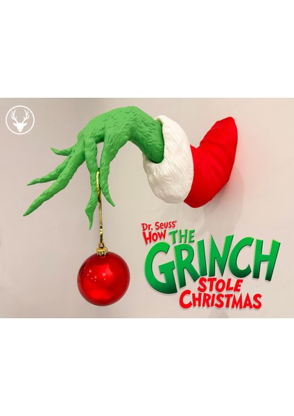 Yılbaşı Grinch Duvar Dekoru – 3D Baskı Noel Temalı Duvar Süsü