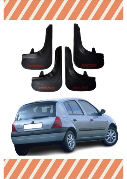 Renault Clio 2 Hb 1998-2006 Racing Yazılı 4'lü Tozluk Çamurluk Paçalık