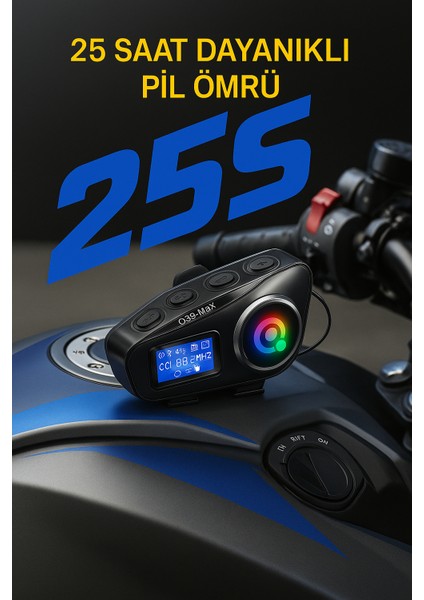 Q58 Max Motosiklet Interkom Kulaklık Seti IP65 Su Geçirmez LCD Ekran Fm Radyo 1000MAH Bluetooth 5.3 indirimleri